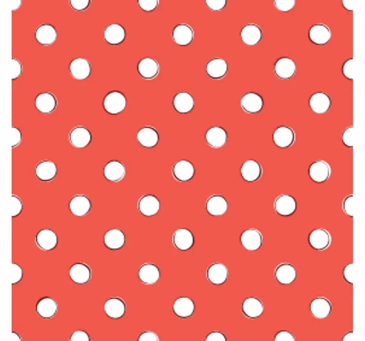 Fehér retro pöttyös piros háttér tapéta szüret - TenStickers