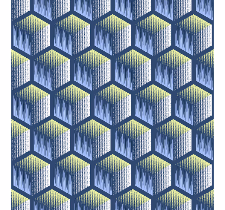 Hexagonális kocka minta tapéta geometriai - TenStickers