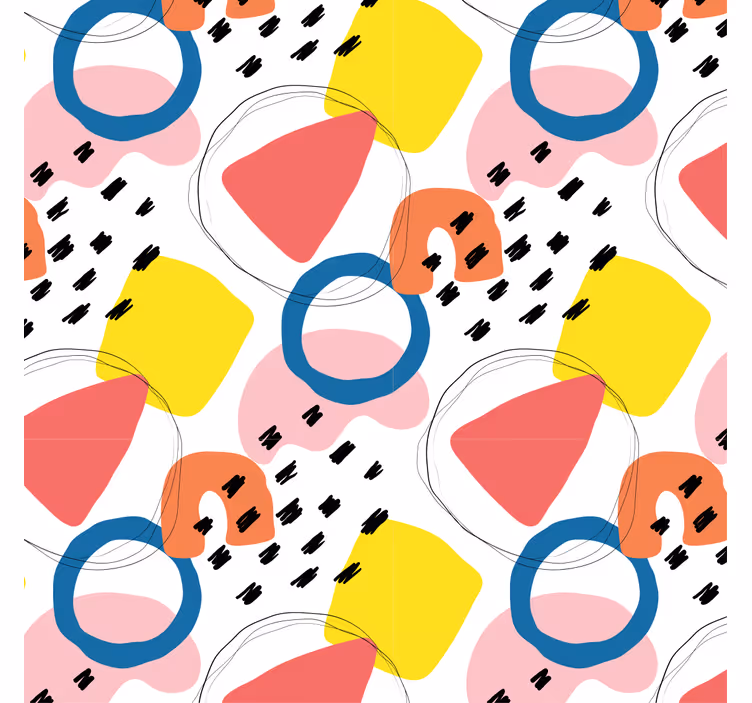 Geometrikus mintás festmény tapéta szüret - TenStickers