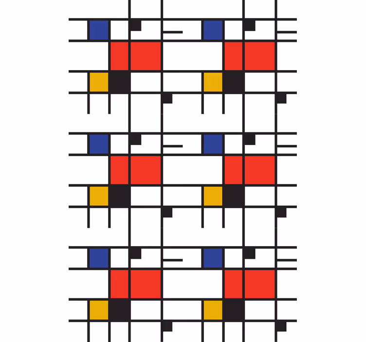 Mondrian geometrikus művészet tapéta modern - TenStickers