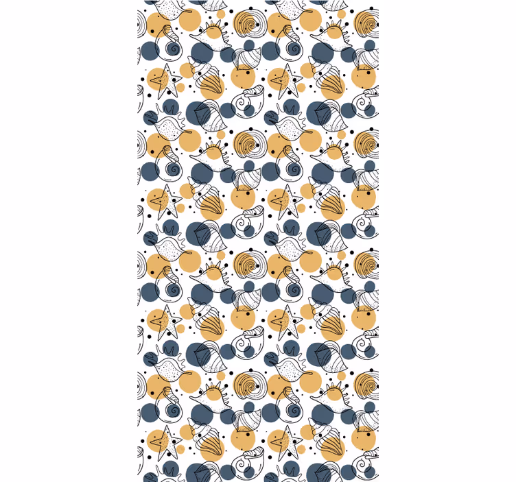 Modern tapéta kagylós mintával - TenStickers