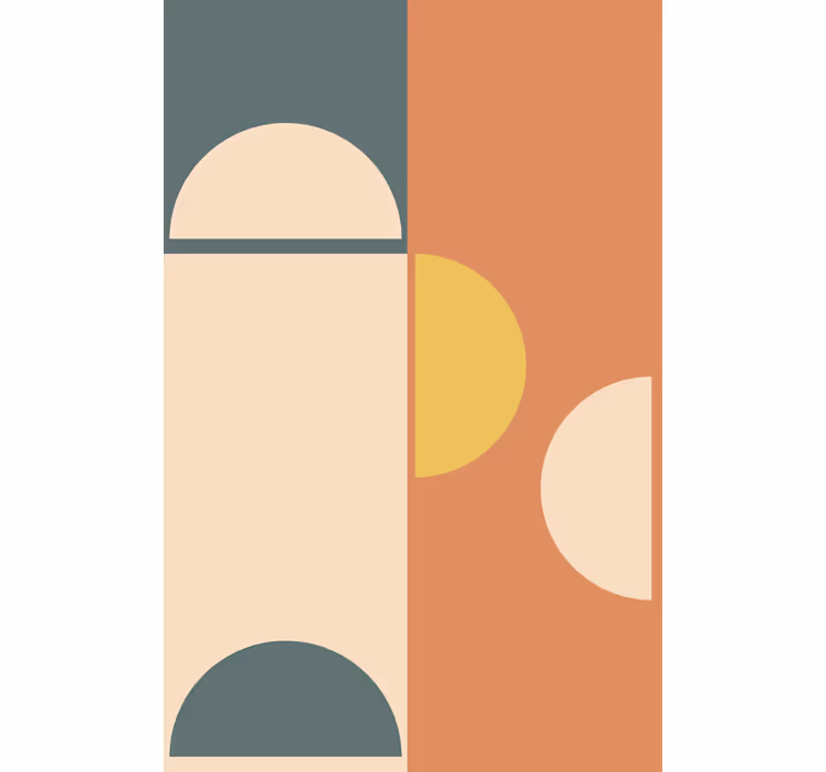 Félkörök és téglalapok geometrikus művészet - tapéta modern - TenStickers