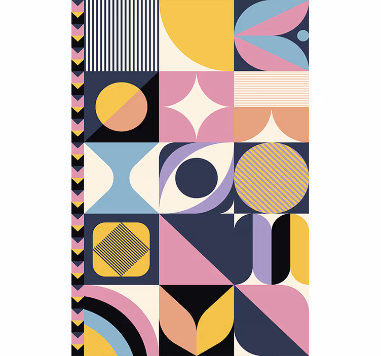 Modern tapéta - geometrikus művészet többalakú festmény - TenStickers