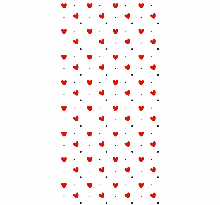 Szív és pötty minta dekor tapéta modern - TenStickers