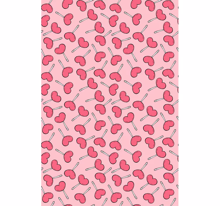 Szív alakú nyalókák tapéta modern - TenStickers