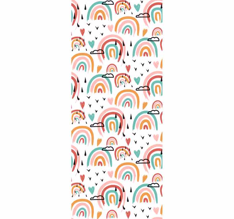 Vibráló szivárvány mintás gyerekszoba tapéta - TenStickers