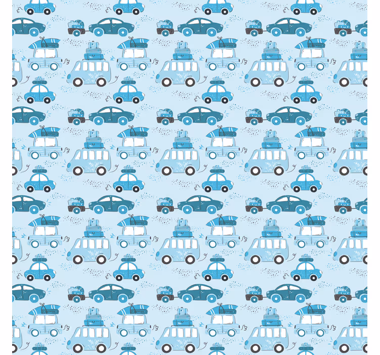 Kék autós mintás gyerekszoba tapéta - TenStickers