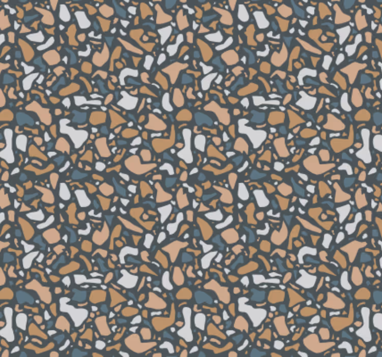 Barna és kék terrazzo konyhai tapéta - TenStickers