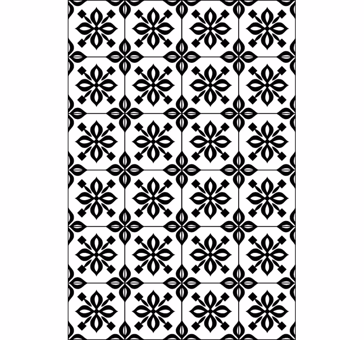 Fekete-fehér mozaik nappali tapéta - TenStickers