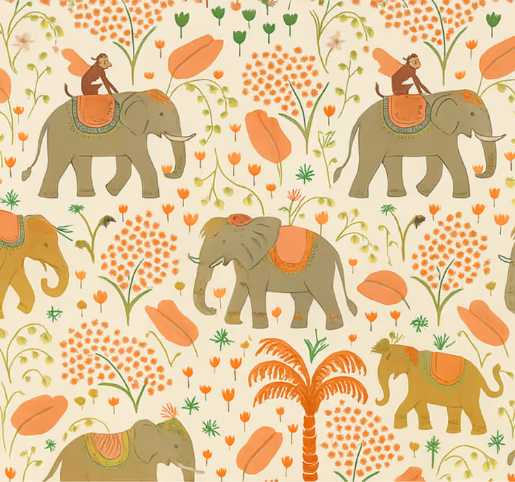 Indiai elefánt szafari fő tapéta - TenStickers
