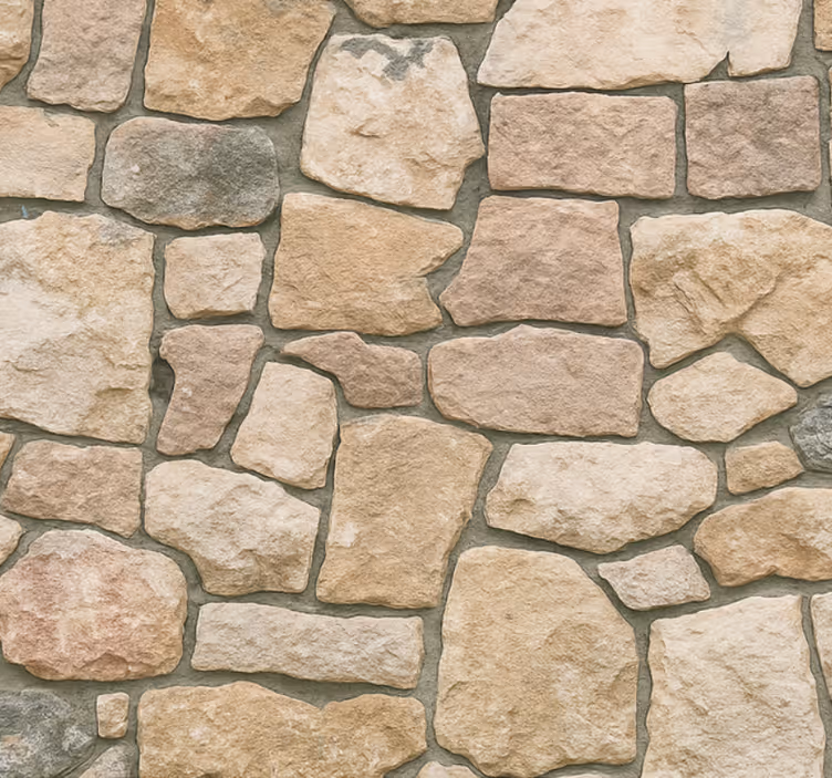 Beige kőmintás nappali tapéta - TenStickers