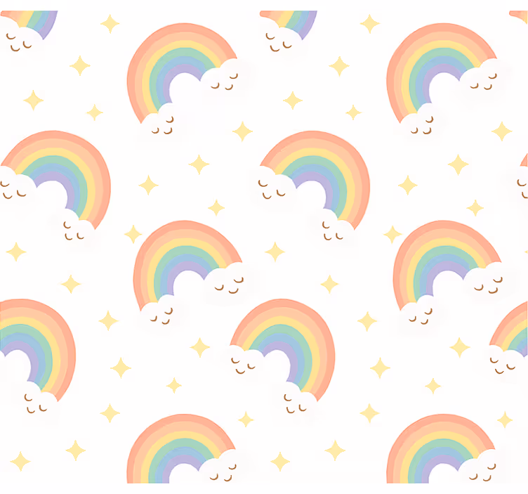 Gyerekszoba tapéta gyerek szivárvány - TenStickers