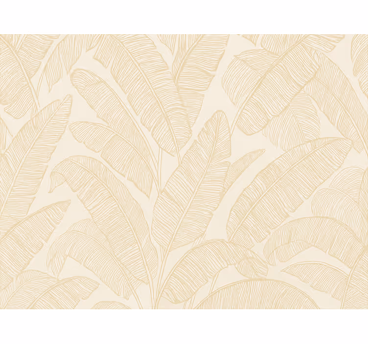 Beige banánlevél minta nappali tapéta - TenStickers