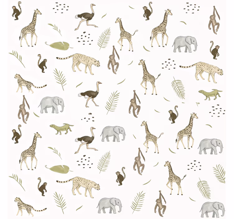 Savanna állatok gyerekszoba tapéta - TenStickers