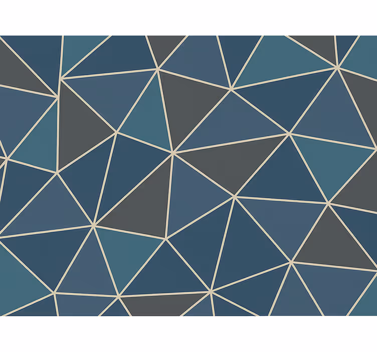 Kék modern geometrikus mintás nappali tapéta - TenStickers