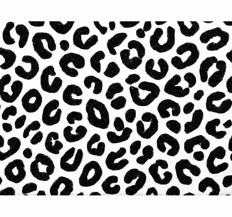 Leopárd fekete-fehér minta nappali tapéta - TenStickers