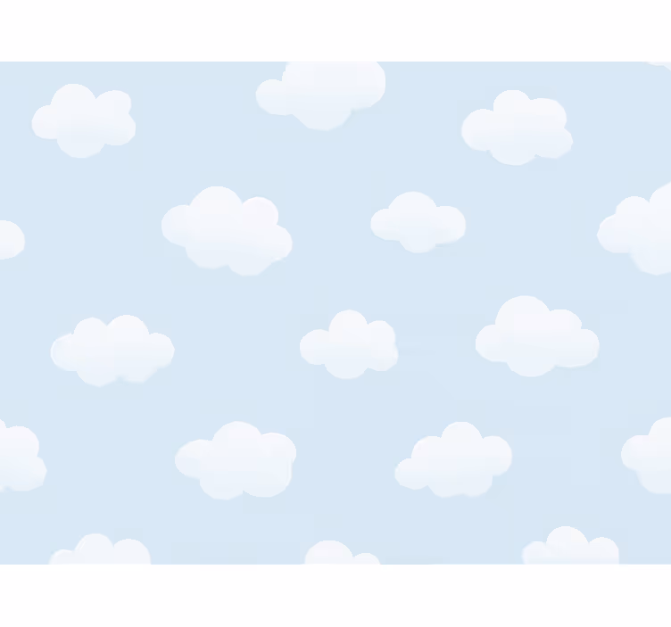 Egyszerű felhők minta gyerekszoba tapéta - TenStickers
