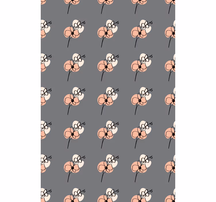 Tapéta virágok - absztrakt vonalas orchidea design - TenStickers