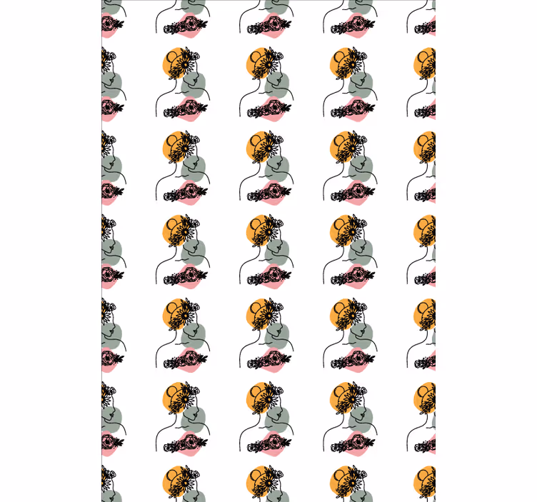 Csodálatos nő virágos arca tapéta - TenStickers