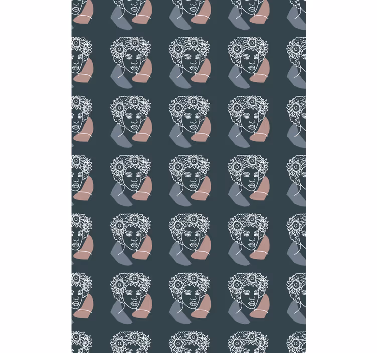 Minimalista napraforgó nővel - tapéta virágok - TenStickers