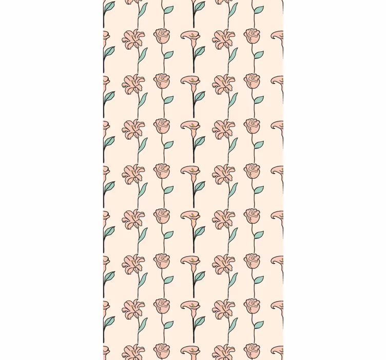 Tapéta virágdíszes - eredeti minimalista virágok - TenStickers