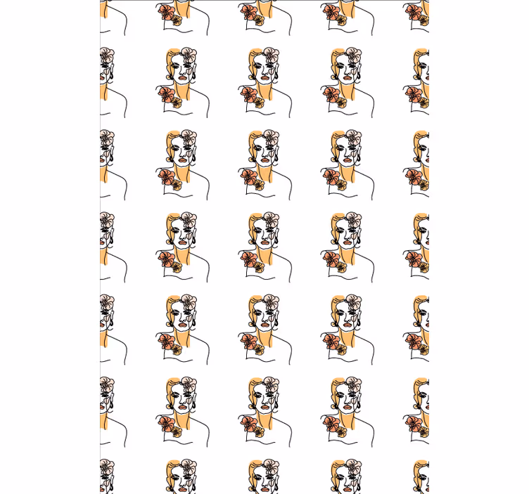 Minimalista arc orchideákkal - tapéta virágdíszes - TenStickers