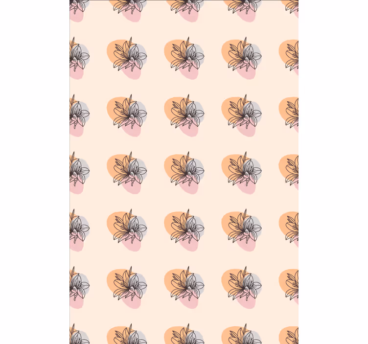 Virágpár minimalista design tapéta virágdíszes - TenStickers