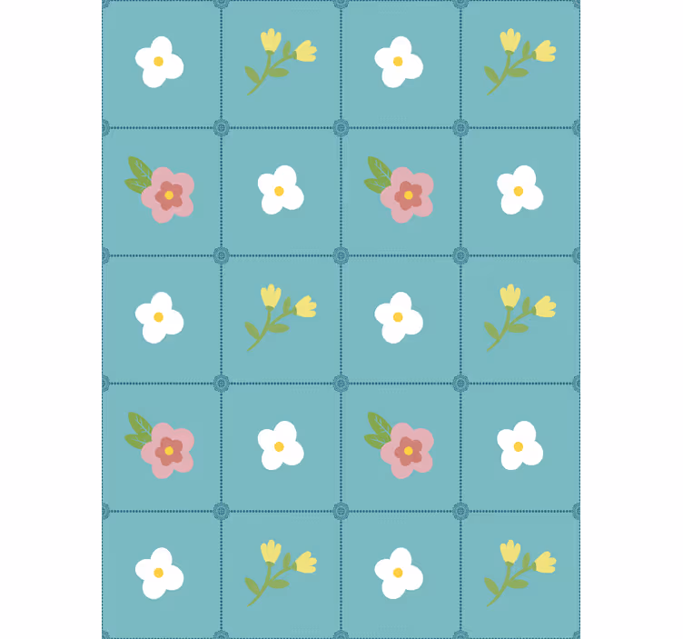 Granny chic virágdíszes tapéta - TenStickers