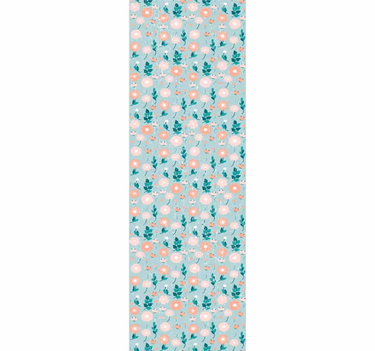 Kék virágos shabby chic hálószoba tapéta - TenStickers