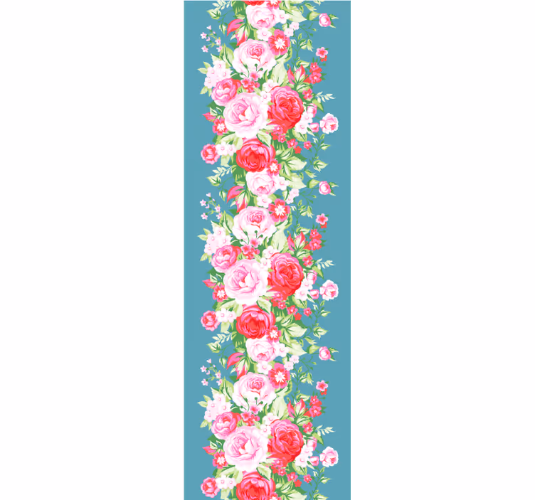 Türkiz shabby chic mintás hálószoba tapéta - TenStickers