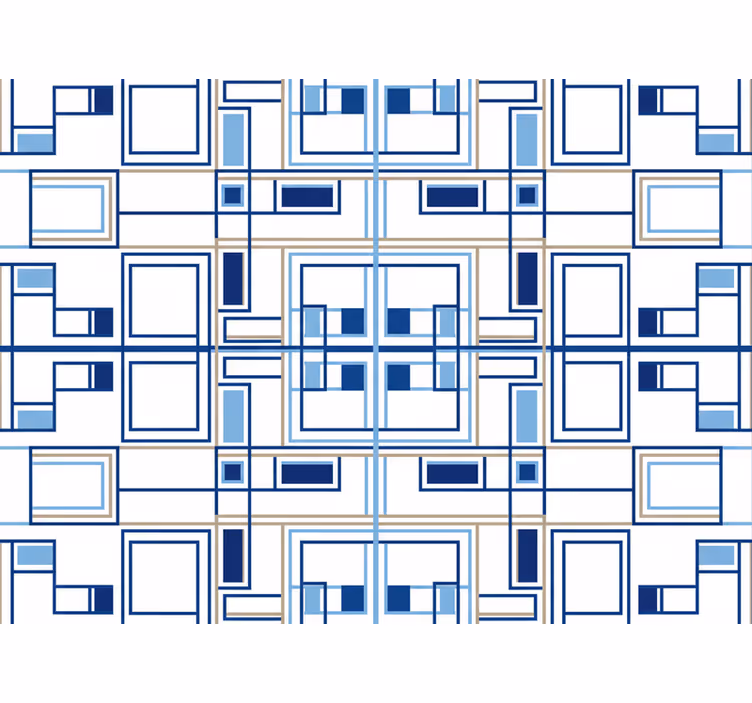 Geometrikus formák kék tapéta négyzet alakú háttérkép - TenStickers
