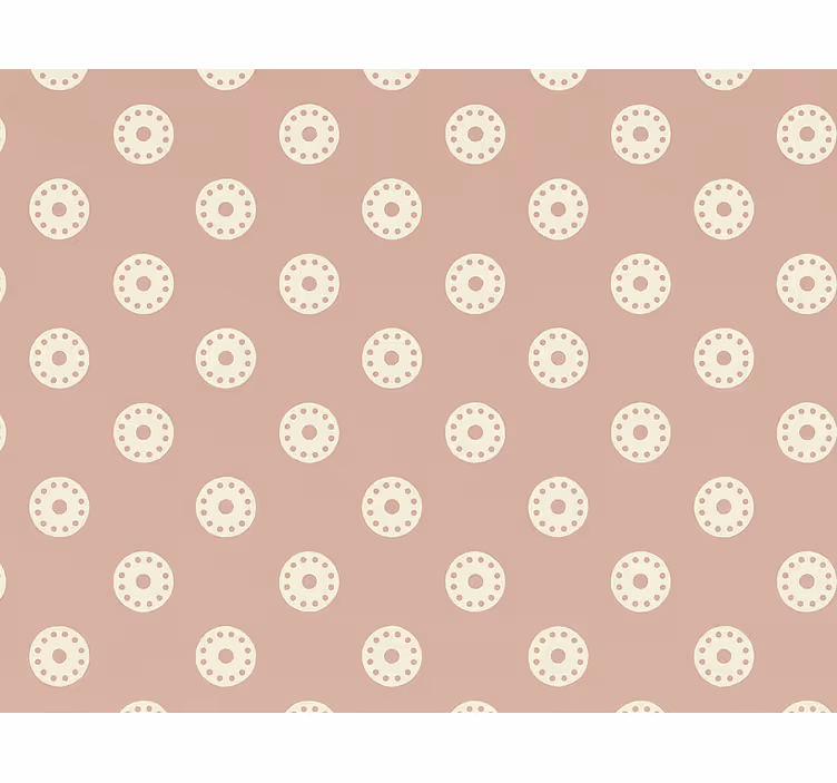 Pöttyös tapéta dusky pink medálokkal - TenStickers