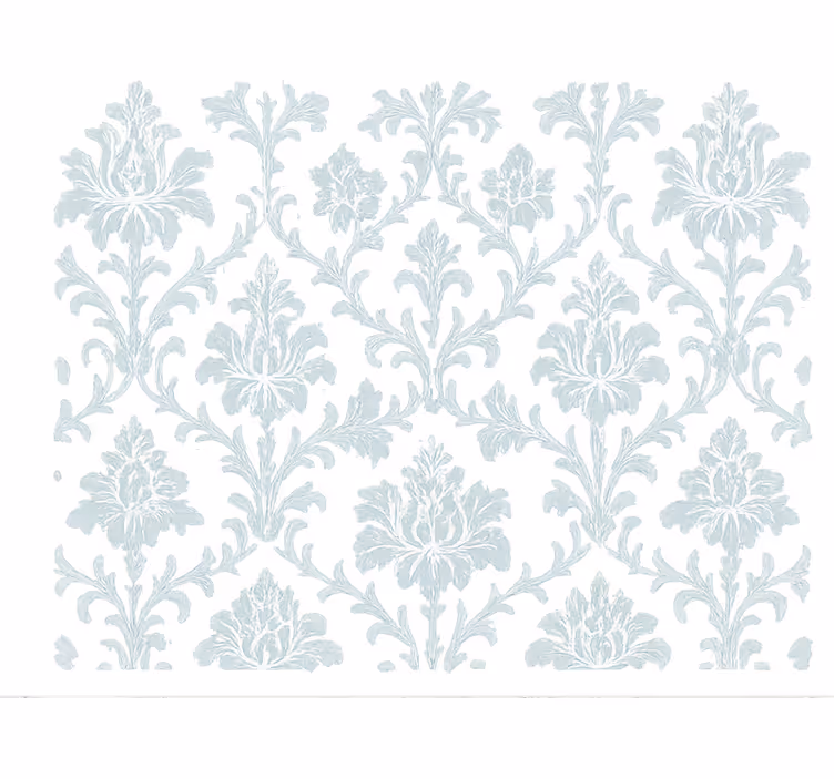 Levegős kék damask virágok tapéta - TenStickers