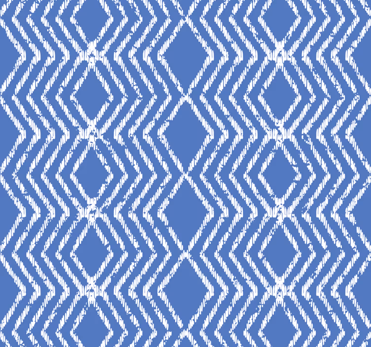 Zig zag mintás kék tapéta - TenStickers