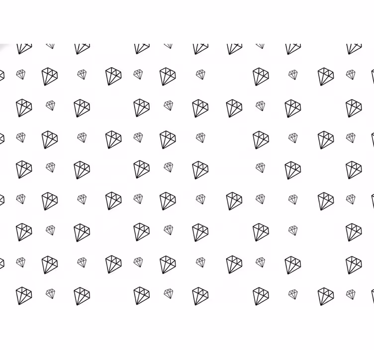 Fehér tapéta fekete gyémánt mintával - TenStickers