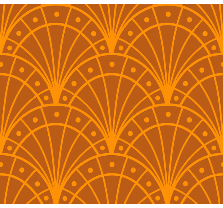 Elegáns narancs artdeco tapéta - TenStickers