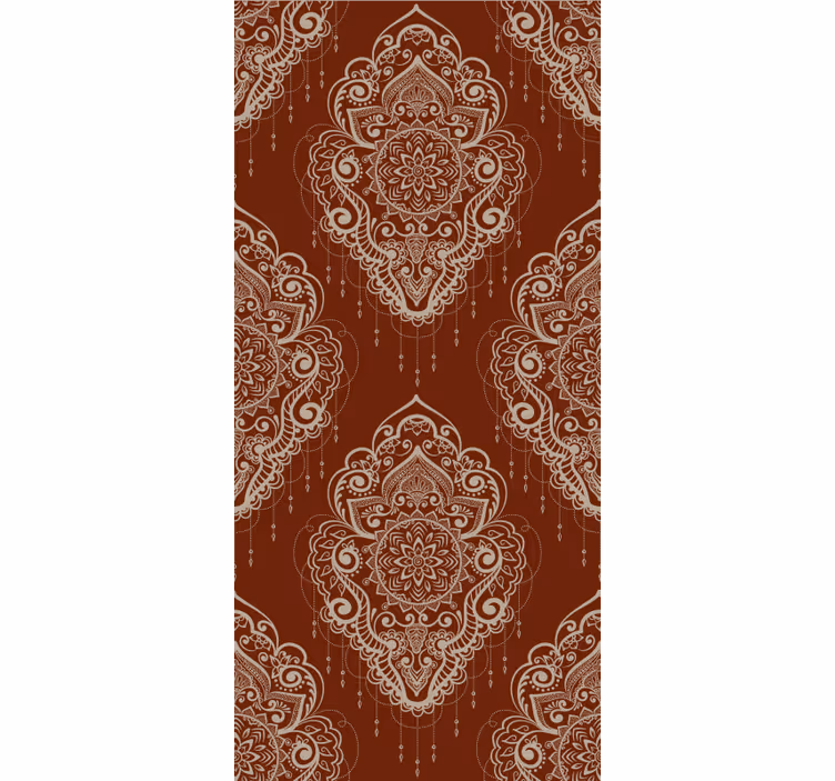 Piros tapéta elegáns mehndi díszítés - TenStickers