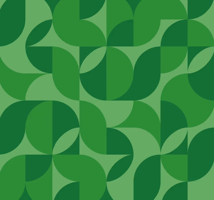 Retro geometrikus zöld tapéta - TenStickers