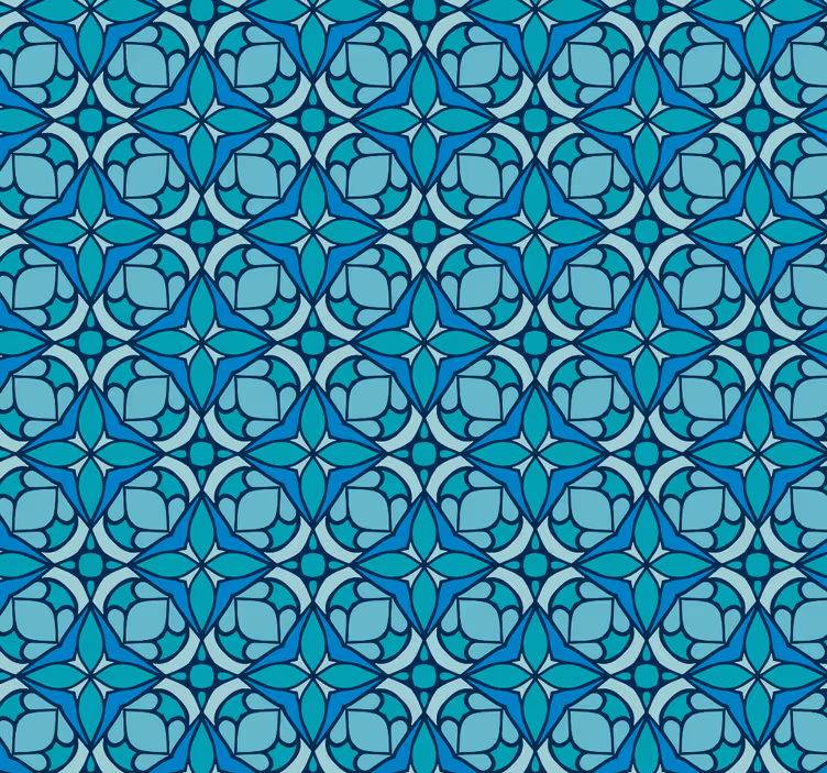 Kék mintás fürdőszoba tapéta - TenStickers