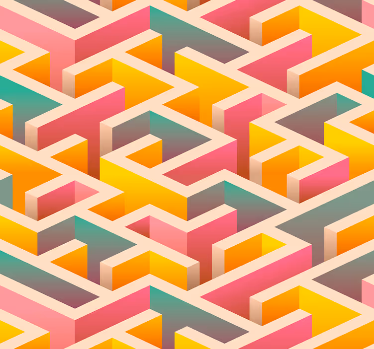 Geometriai tapéta labirintus - TenStickers