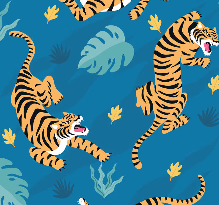 Tigris ebédlő tapéta - TenStickers