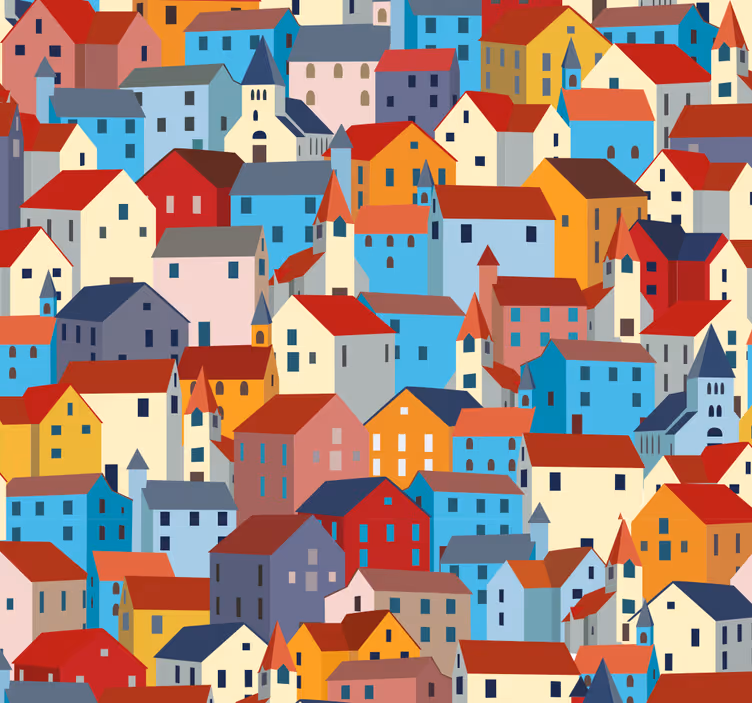 Városi patchwork Tapéta városi és országos tapétaek - TenStickers