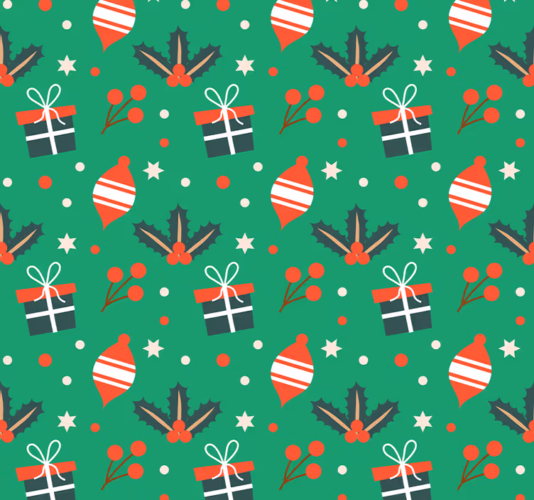 Karácsonyi candy mintás nappali tapéta - TenStickers
