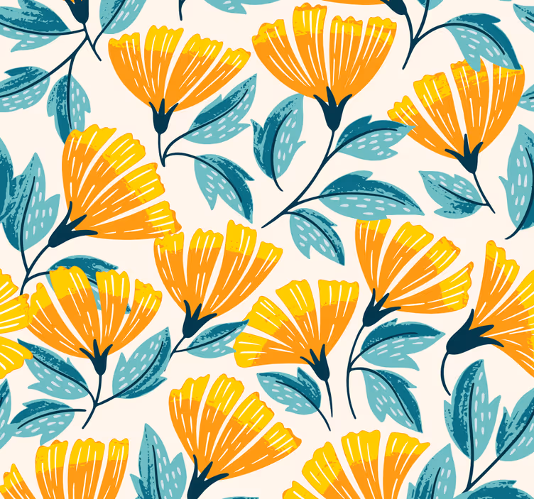 Ginkgo virágmintás Nappali tapéta - TenStickers