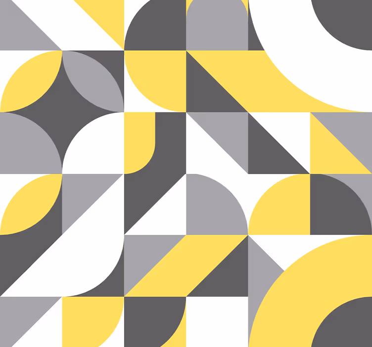 Geometriai szürke és sárga absztrakt tapéta - TenStickers