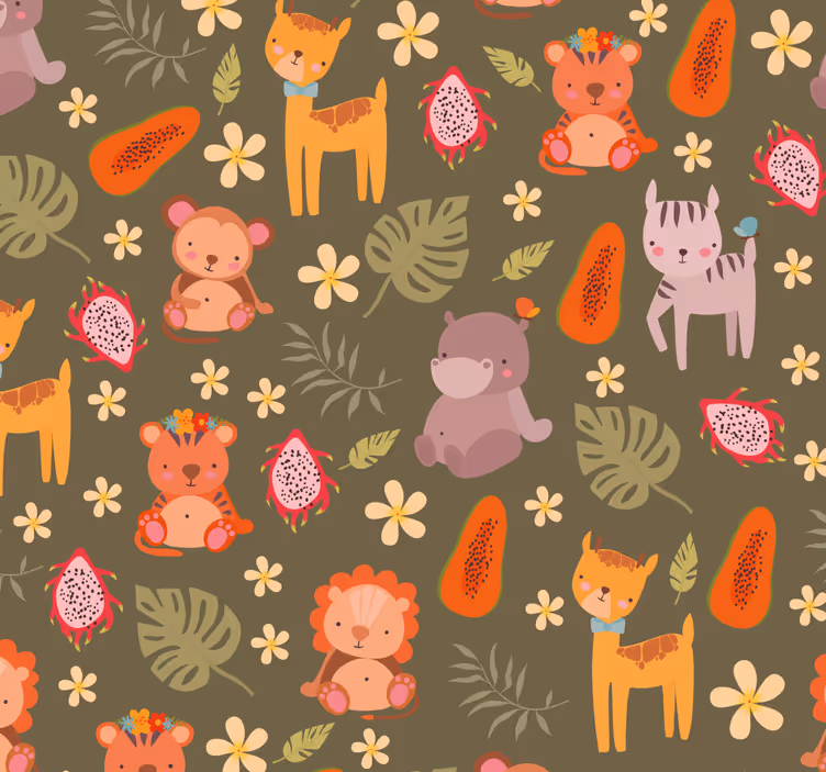 állat fejek állati tapéta rajz - TenStickers