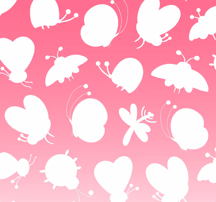 Pillangók rózsaszín lebomlás tapéta - TenStickers