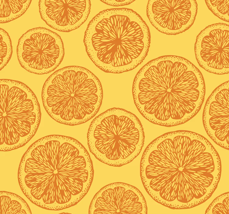 Narancssárga kézzel rajzolt citrus tapéta - TenStickers
