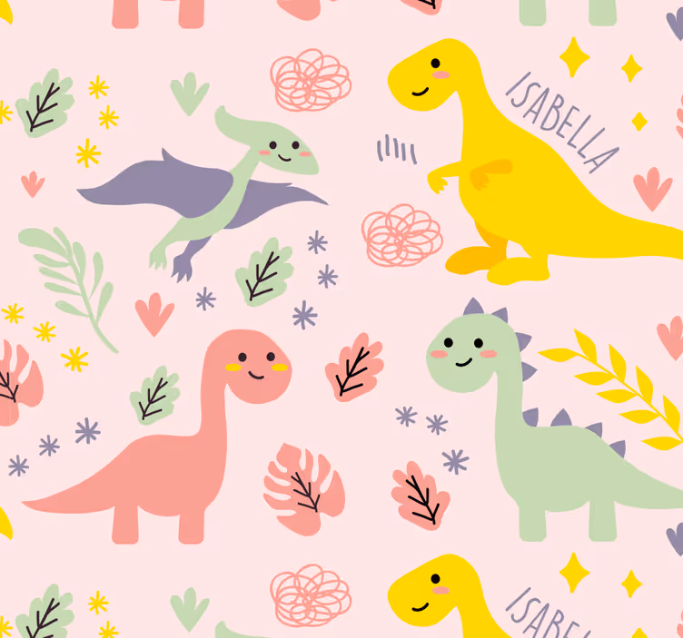 Játékos dinoszaurusz téma Babaszoba tapéta - TenStickers