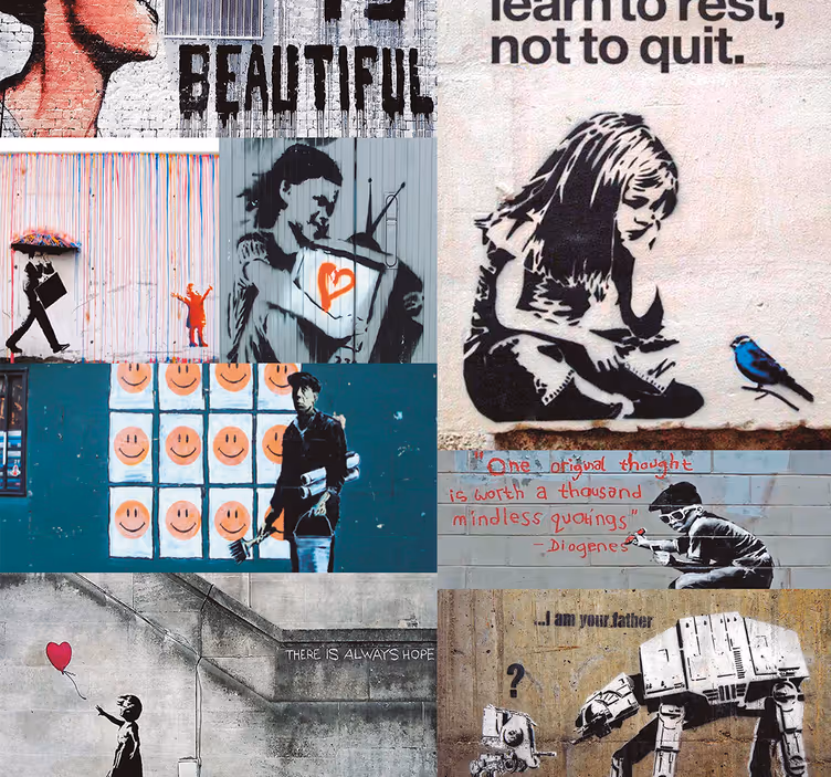 Banky kollázs art tapéta - TenStickers